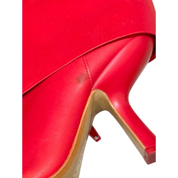 Gianni Bini Red Fold-Over Knee-High Heeled Boots Women 6M Leather NWOB - Picture 13 of 13